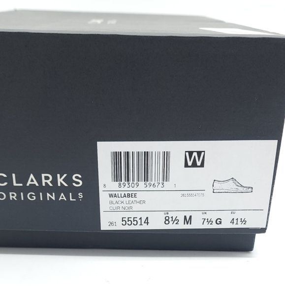 Clarks Wallabee Original Black Smooth Leather Limited Edition Shoes Men Size 8.5 main image 10